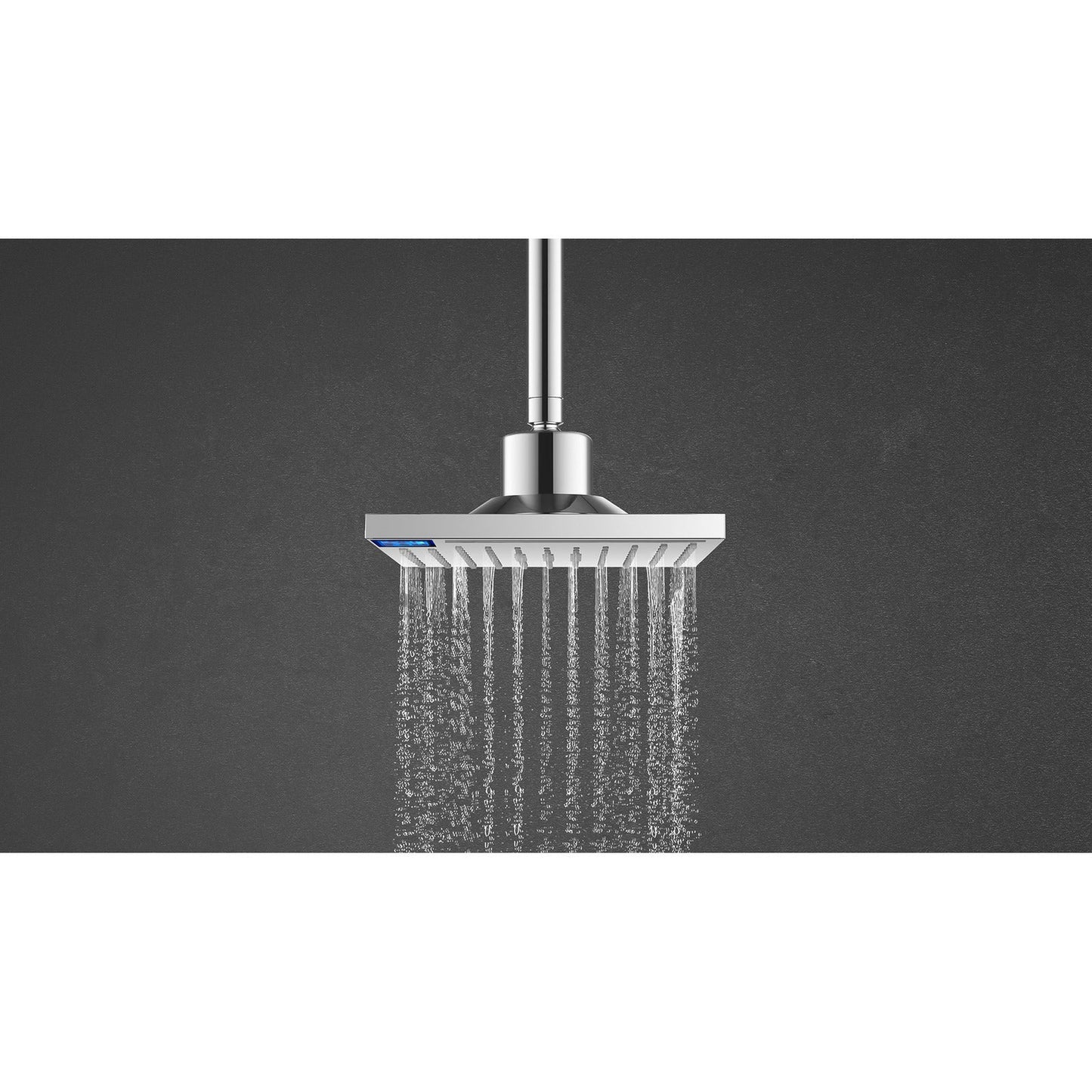 Evekare Chrome Plated Square Shower Head With LED Temperature Display