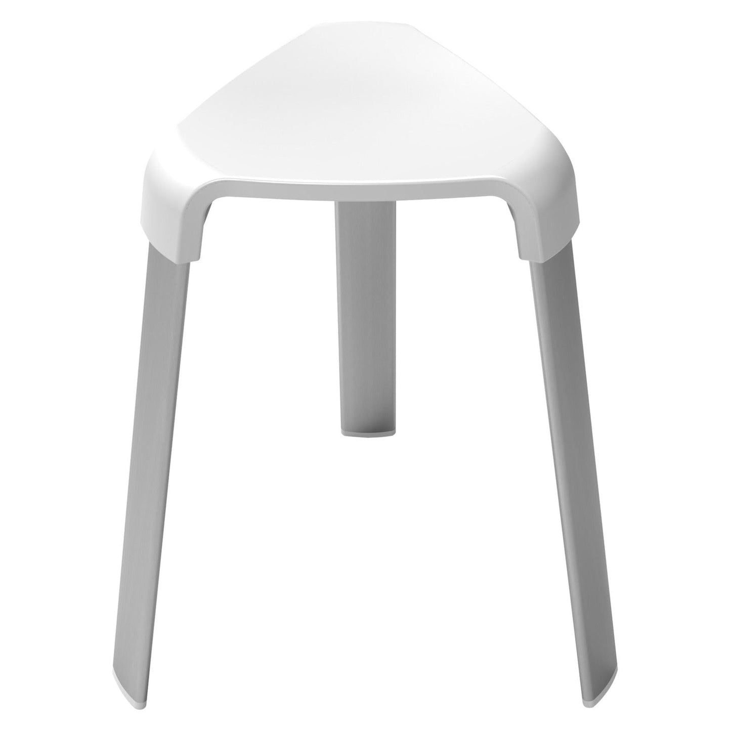 Evekare Deluxe Flat Tube Bathroom Stool in White