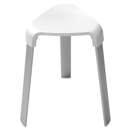Evekare Deluxe Flat Tube Bathroom Stool in White