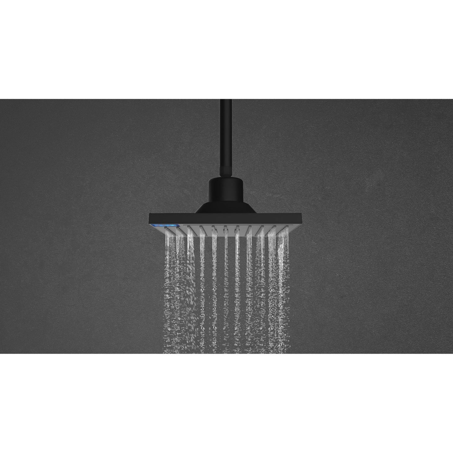 Evekare Matte Black Square Shower Head With LED Temperature Display