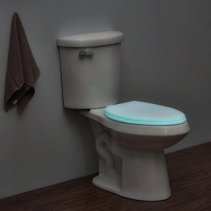 Evekare Night Glow Toilet Seat Soft Closing, Elongated with Blue Glow