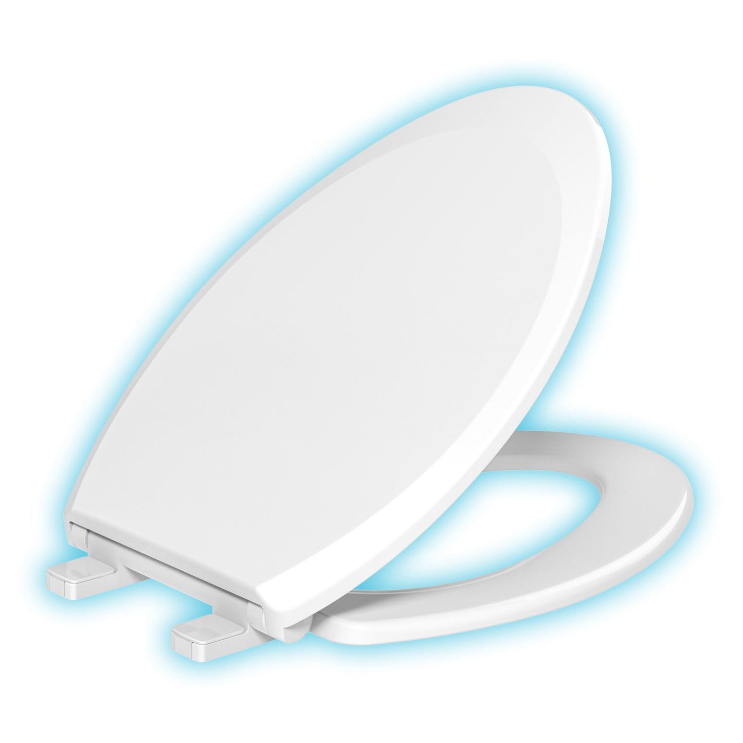 Evekare Night Glow Toilet Seat Soft Closing, Elongated with Blue Glow