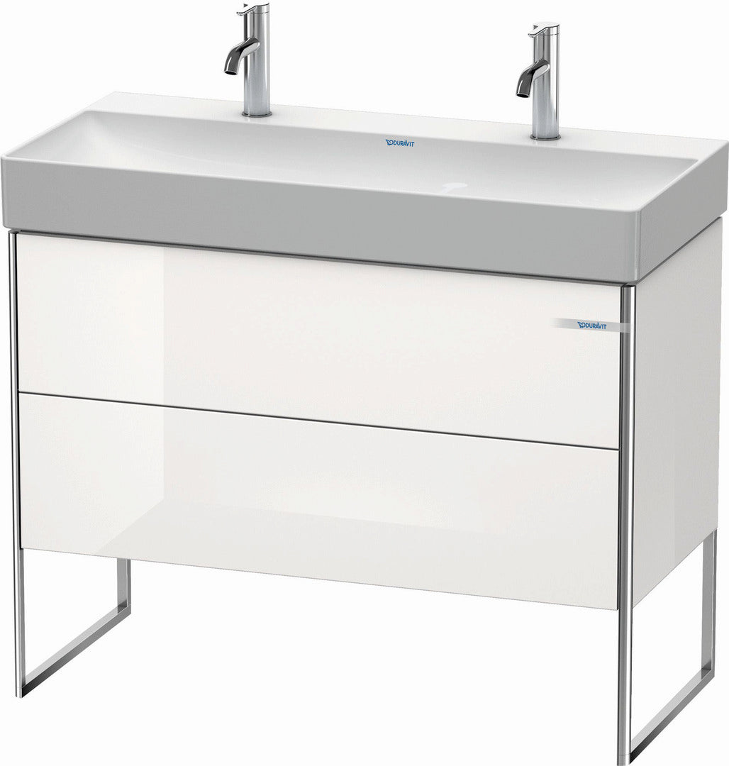 Duravit XSquare 39" White High Gloss Two Drawer Floorstanding Vanity Unit (XS444402222)
