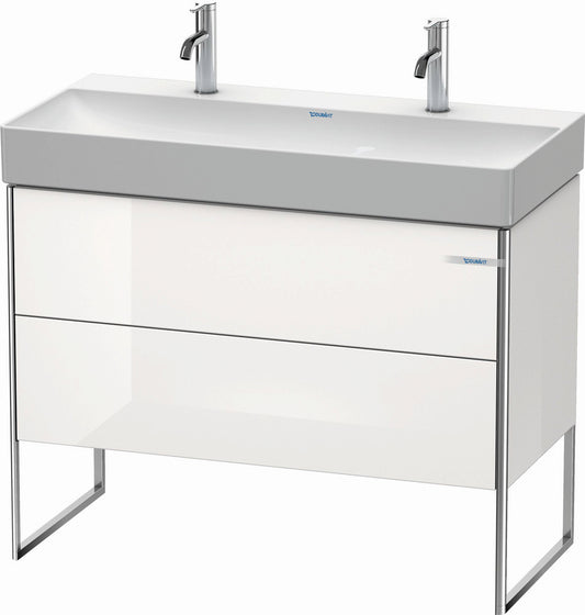 Duravit XSquare 39" White High Gloss Two Drawer Floorstanding Vanity Unit (XS444402222)