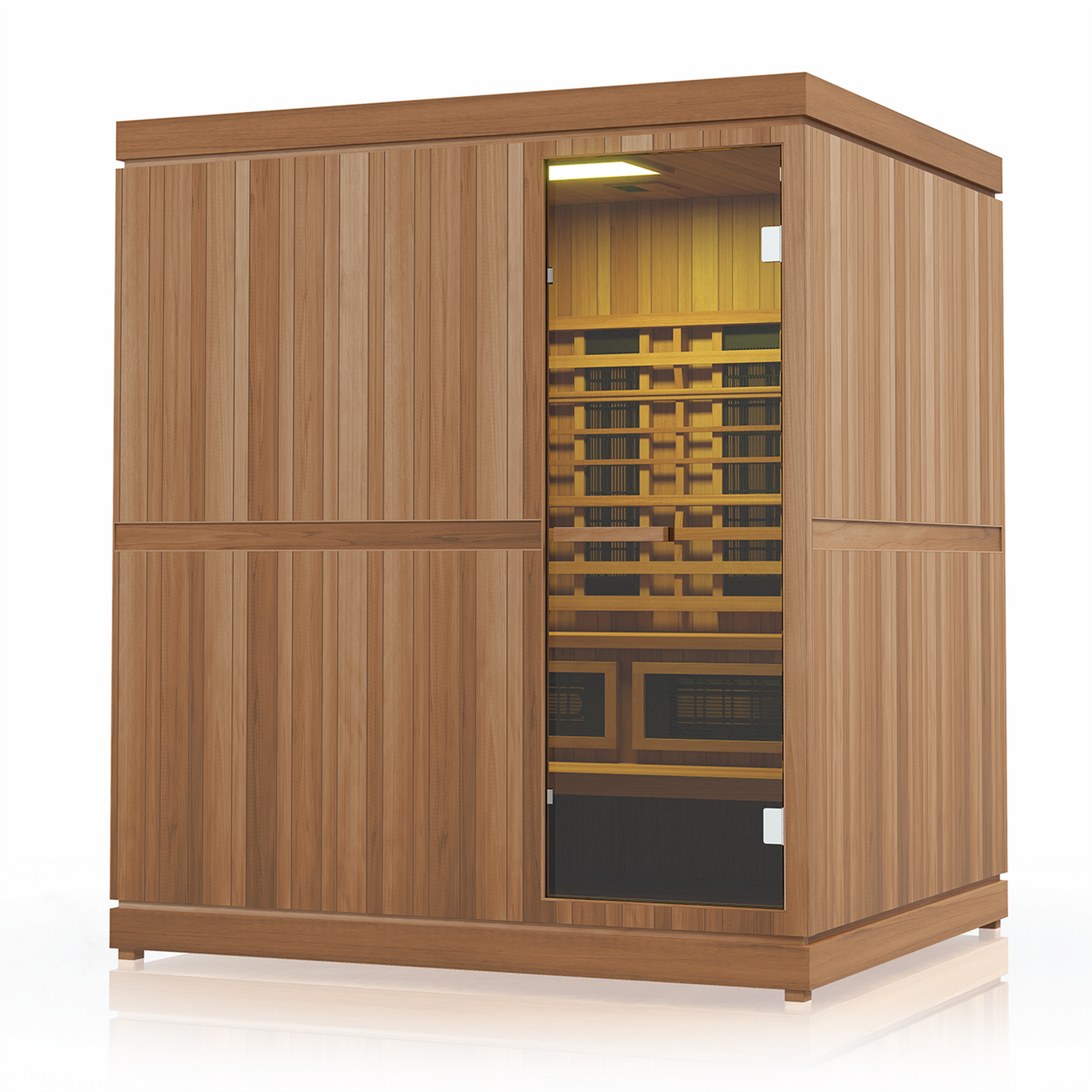 Finnmark Designs FD-5 Trinity XL 72" 4-Person Home Infrared & Steam Sauna Combo With Infrared & Traditional Heater