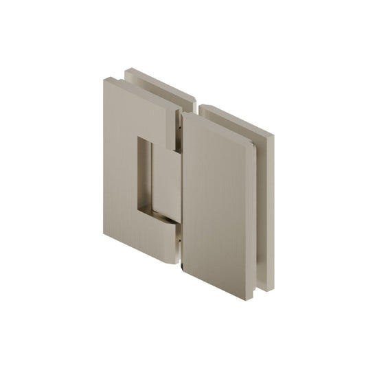 Flusso Faucets 180 Degrees Glass To Glass Heavy Duty Shower Door Hinge in Brushed Nickel Finish