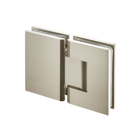 Flusso Faucets 180 Degrees Glass To Glass Shower Door Hinge in Brushed Nickel Finish