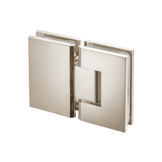 Flusso Faucets 180 Degrees Glass To Glass Shower Door Hinge in Polished Nickel Finish