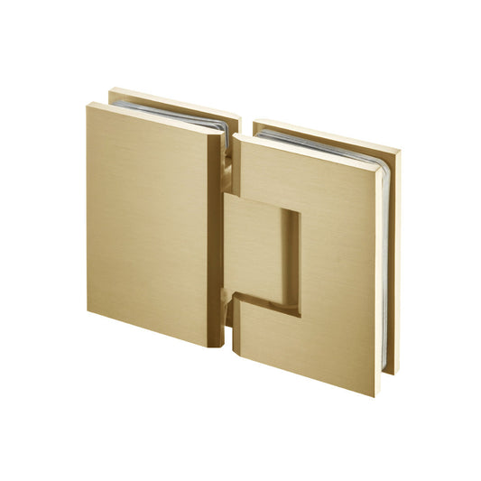 Flusso Faucets 180 Degrees Glass To Glass Shower Door Hinge in Satin Brass Finish