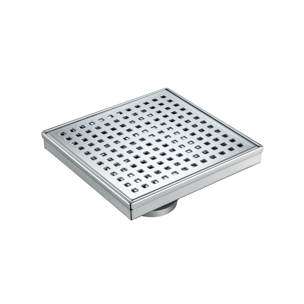 Flusso Faucets 6" Stainless Steel Decorative Floor Drain in Chrome Finish