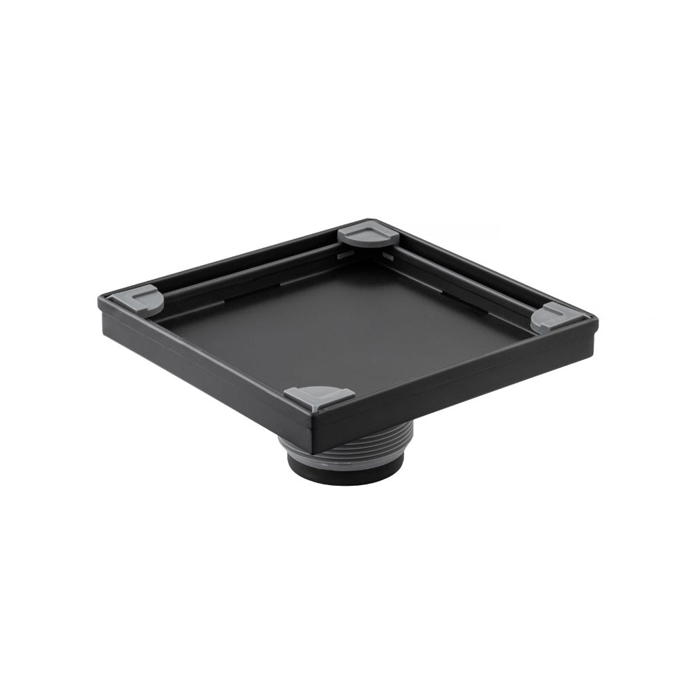 Flusso Faucets 6" Stainless Steel Tile Insert Floor Drain in Matte Black Finish