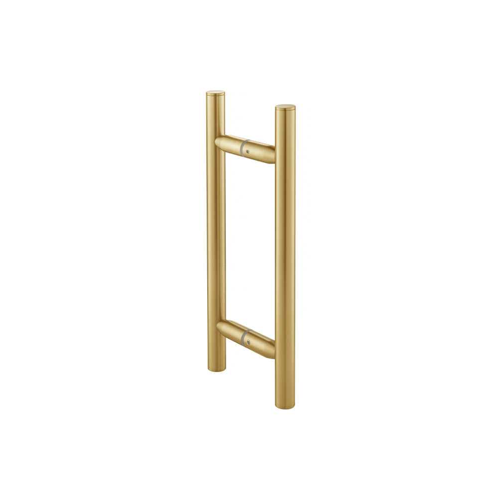 Flusso Faucets 8" Back-To-Back Shower Door Pull Handle in Satin Brass Finish