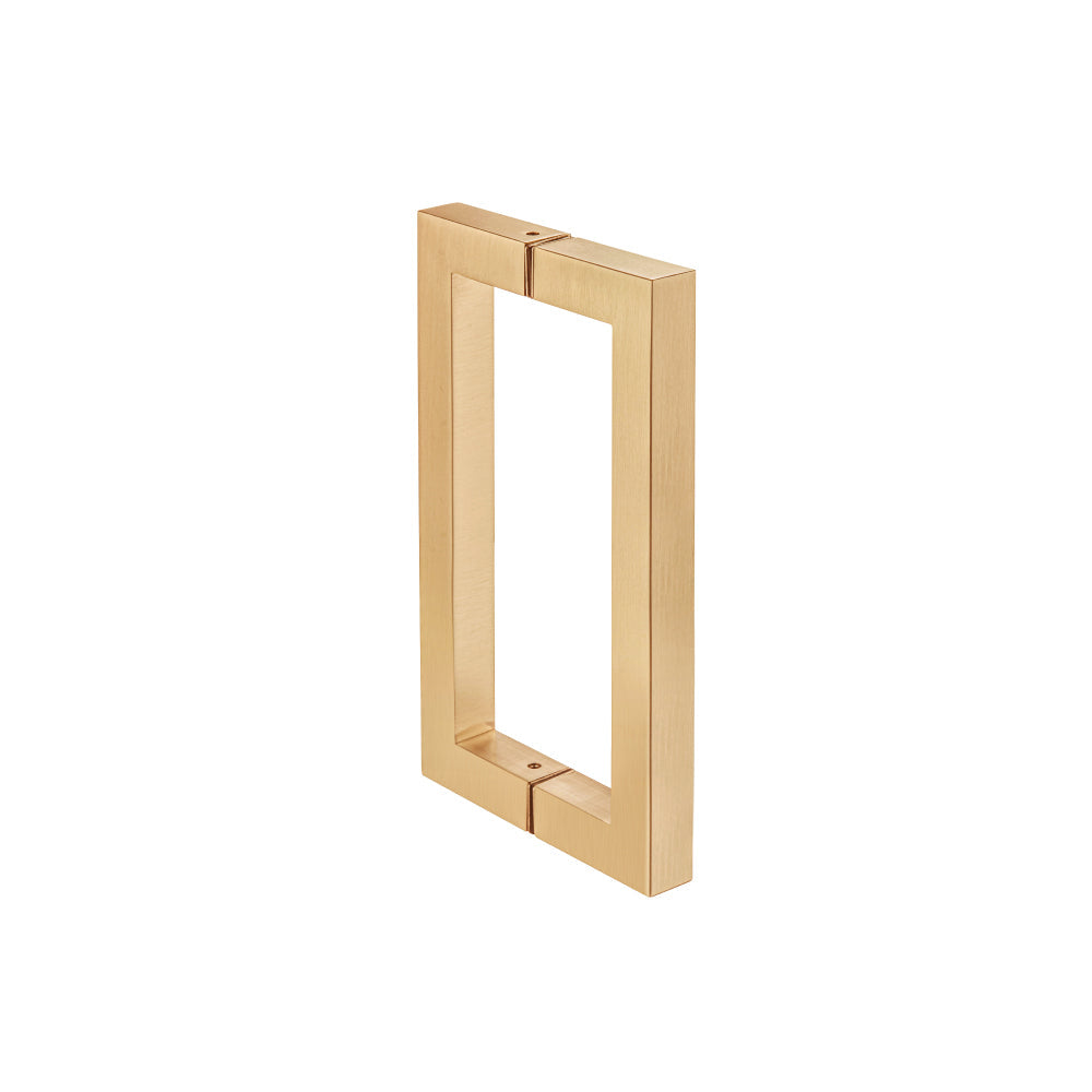 Flusso Faucets 8" Back-To-Back Square Shower Door Pull Handle in Brushed Bronze Finish