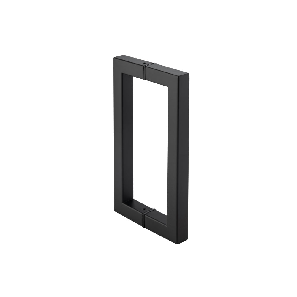 Flusso Faucets 8" Back-To-Back Square Shower Door Pull Handle in Matte Black Finish