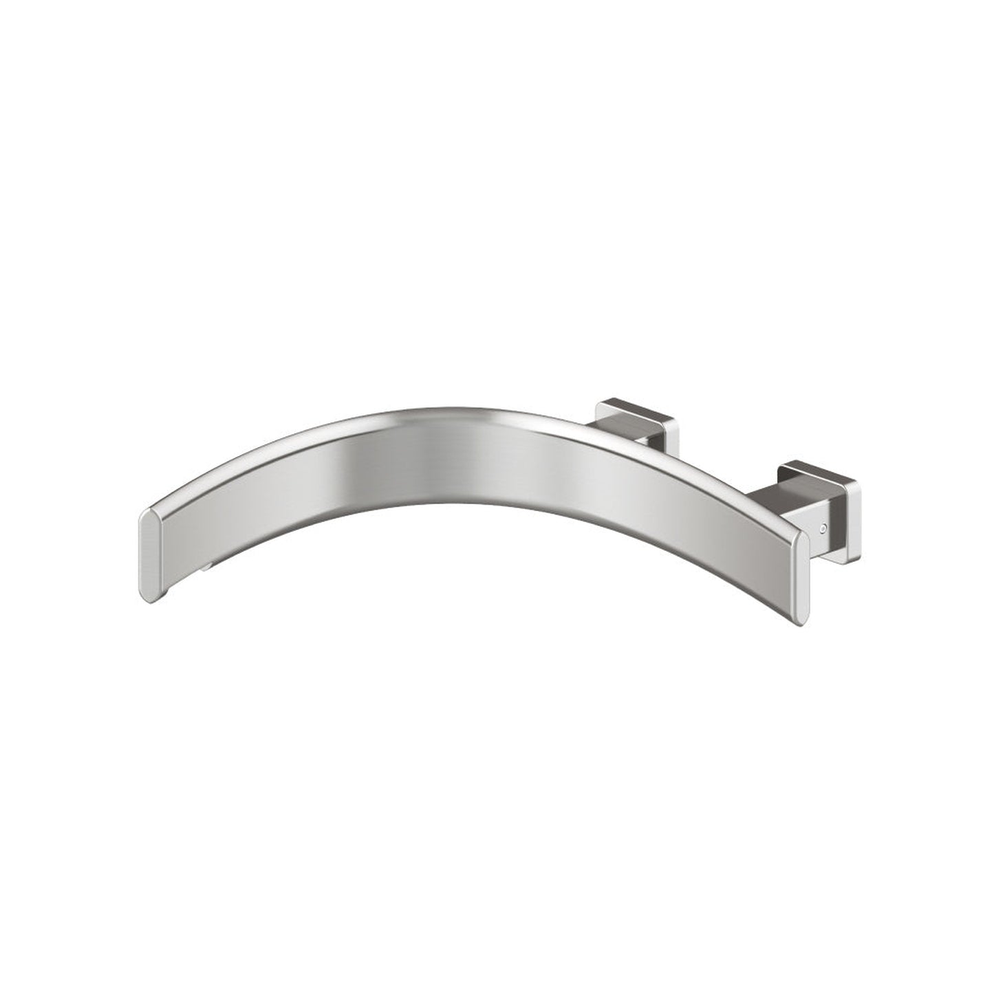 Flusso Faucets Curve Wall Mount Faucet Spout, Left Facing Curvature in Brushed Nickel