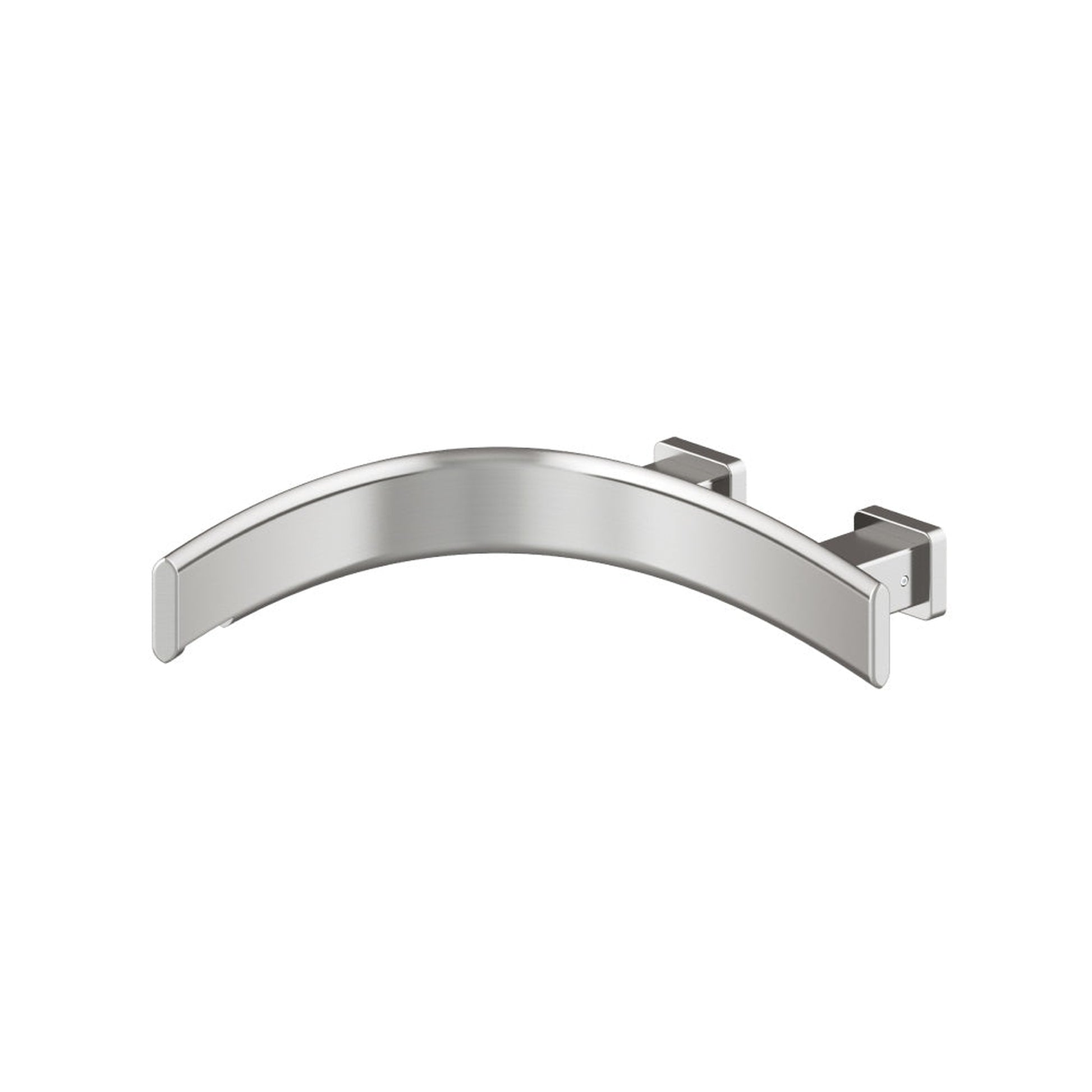 Flusso Faucets Curve Wall Mount Faucet Spout, Left Facing Curvature in Brushed Nickel