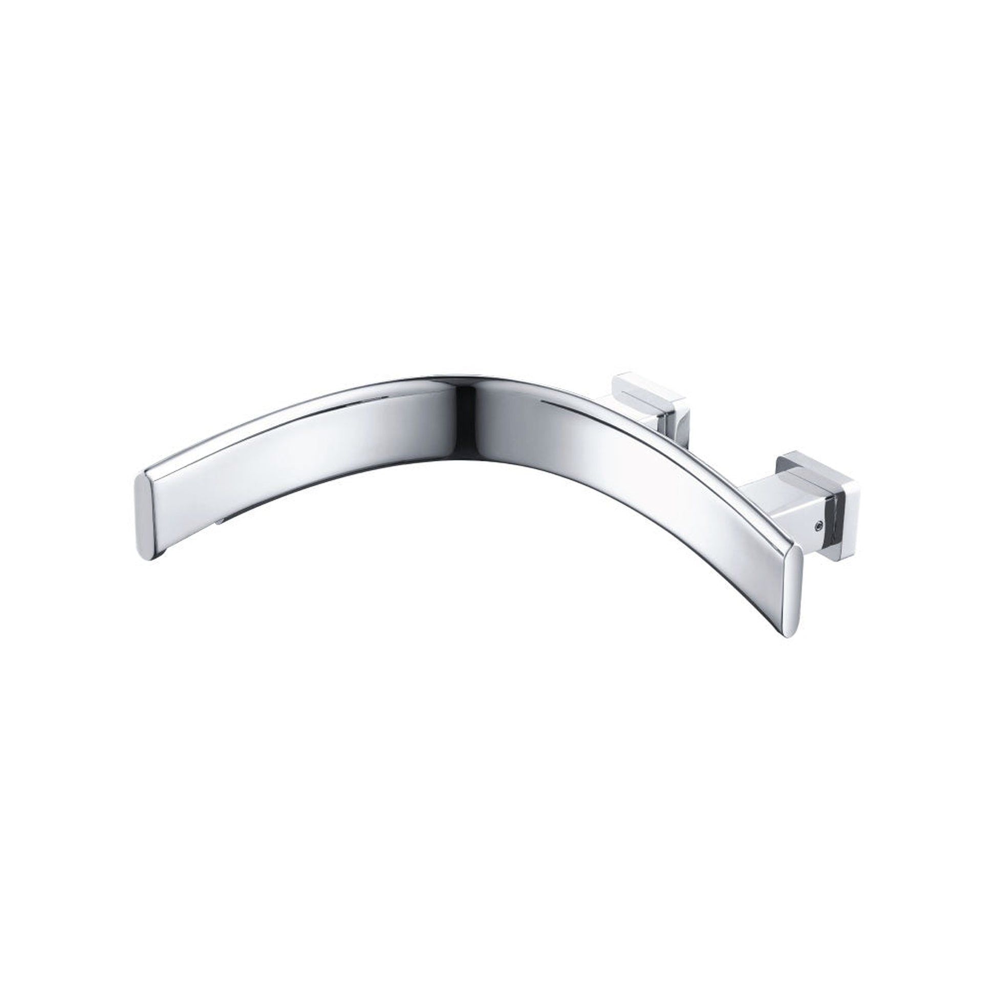 Flusso Faucets Curve Wall Mount Faucet Spout, Left Facing Curvature in Chrome
