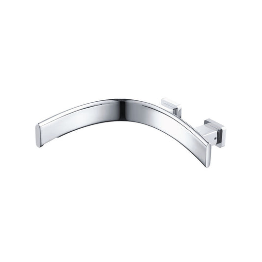 Flusso Faucets Curve Wall Mount Faucet Spout, Left Facing Curvature in Chrome