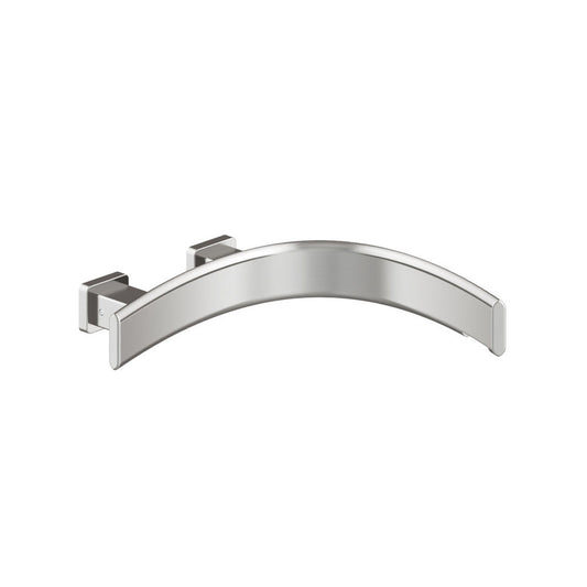 Flusso Faucets Curve Wall Mount Tub Spout, Right Facing Curvature in Brushed Nickel