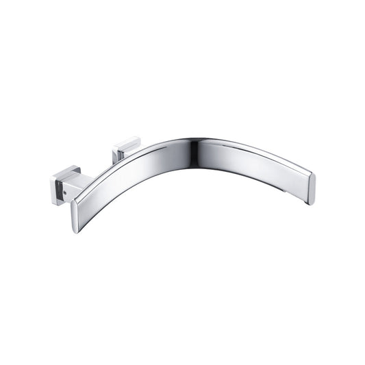 Flusso Faucets Curve Wall Mount Tub Spout, Right Facing Curvature in Chrome