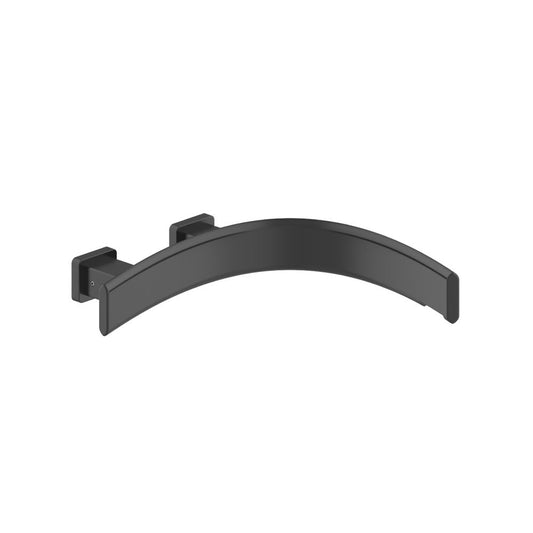 Flusso Faucets Curve Wall Mount Tub Spout, Right Facing Curvature in Matte Black