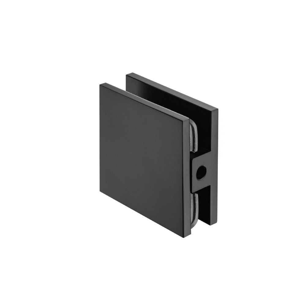 Flusso Faucets Hole In Glass Center Mount Glass Clamp in Matte Black Finish