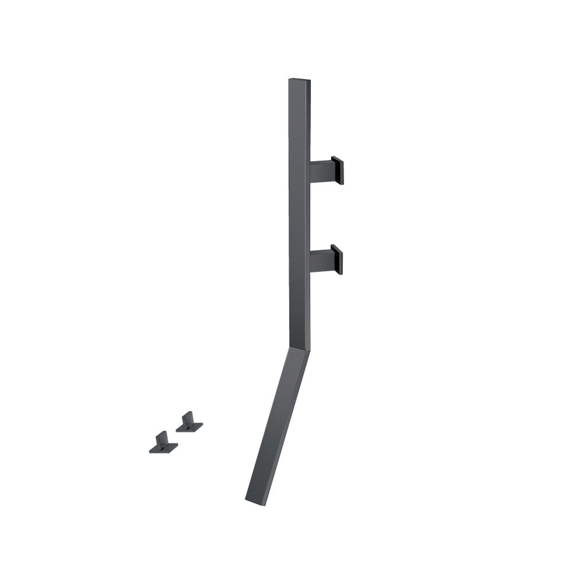 Flusso Faucets Infinity Wall Mount Faucet With Deck Handles in Dark Grey