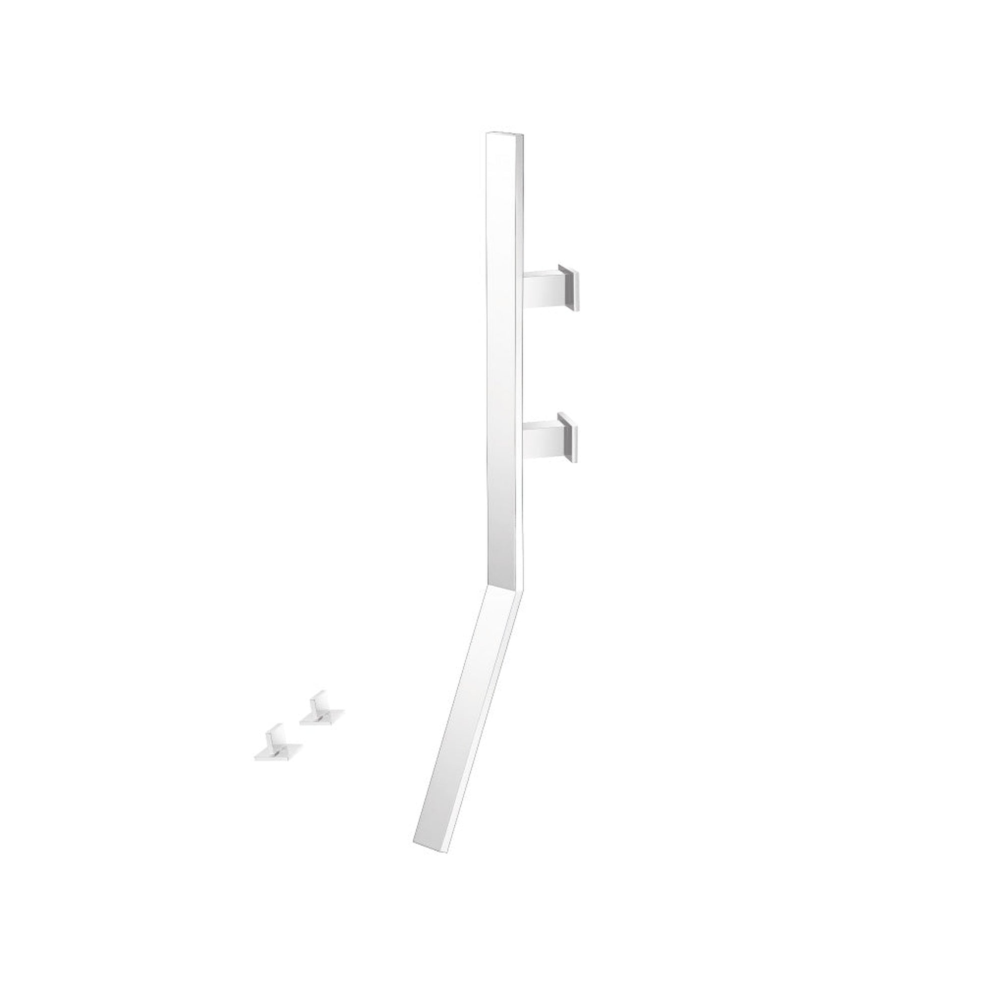 Flusso Faucets Infinity Wall Mount Faucet With Deck Handles in Gloss White