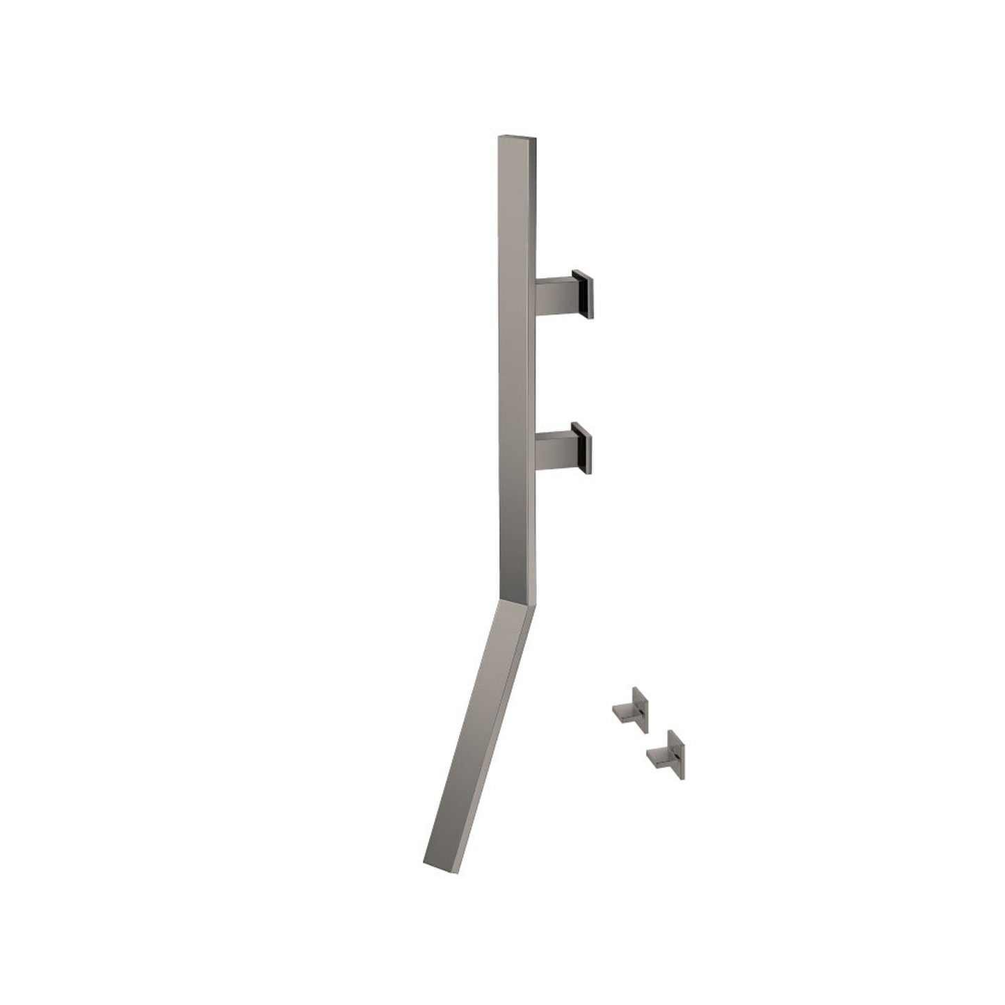 Flusso Faucets Infinity Wall Mount Faucet With Handles in Steel Grey