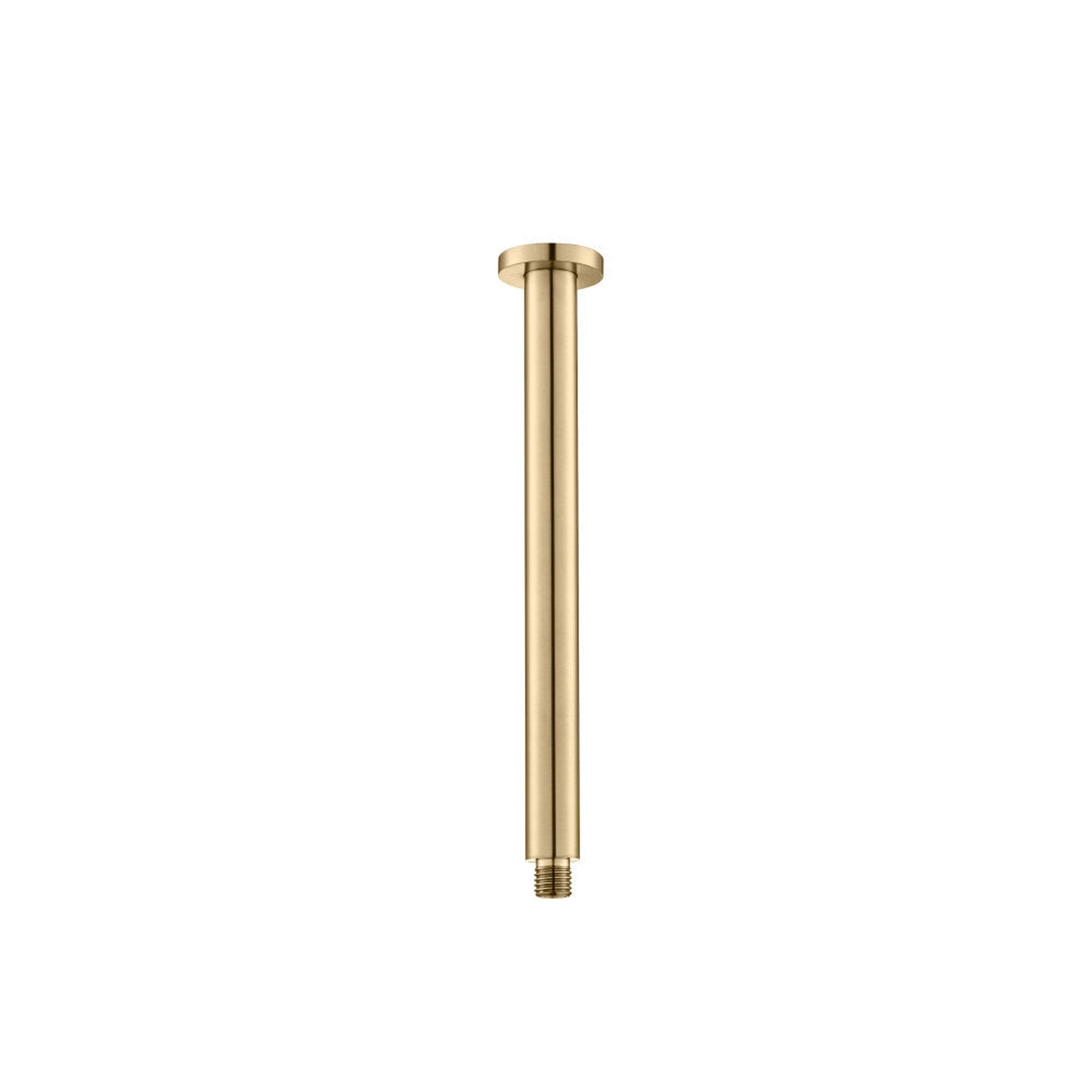 Flusso Faucets Serie 100 12" Brushed Bronze PVD Solid Brass Ceiling-Mounted Shower Arm With Adjustable Sliding Flange