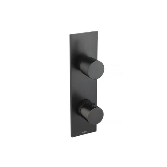 Flusso Faucets Serie 100 3/4" Single Output Horizontal Thermostatic Shower Valve and Trim in Matte Black (100.2720MB)
