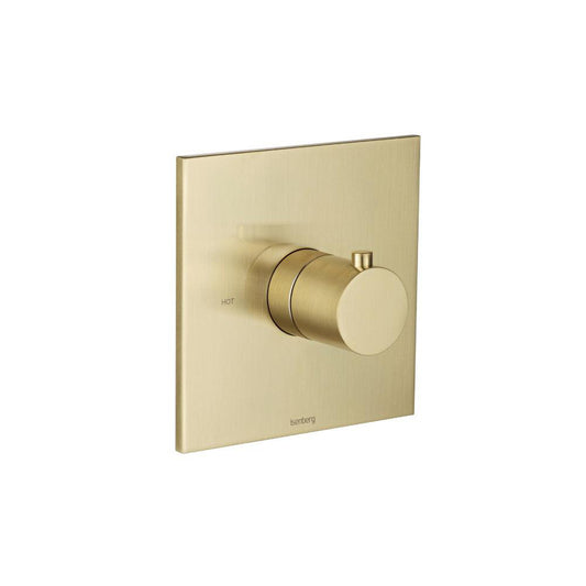 Flusso Faucets Serie 100 3/4" Single Output Thermostatic Valve With Trim in Satin Brass