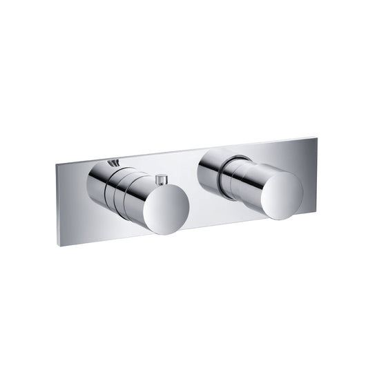Flusso Faucets Serie 100 3/4" Three Output Horizontal Thermostatic Shower Valve and Trim in Chrome