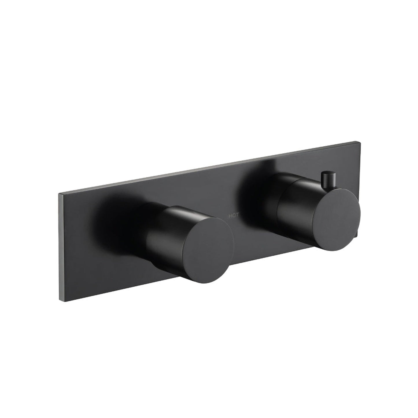 Flusso Faucets Serie 100 3/4" Three Output Horizontal Thermostatic Shower Valve and Trim in Matte Black