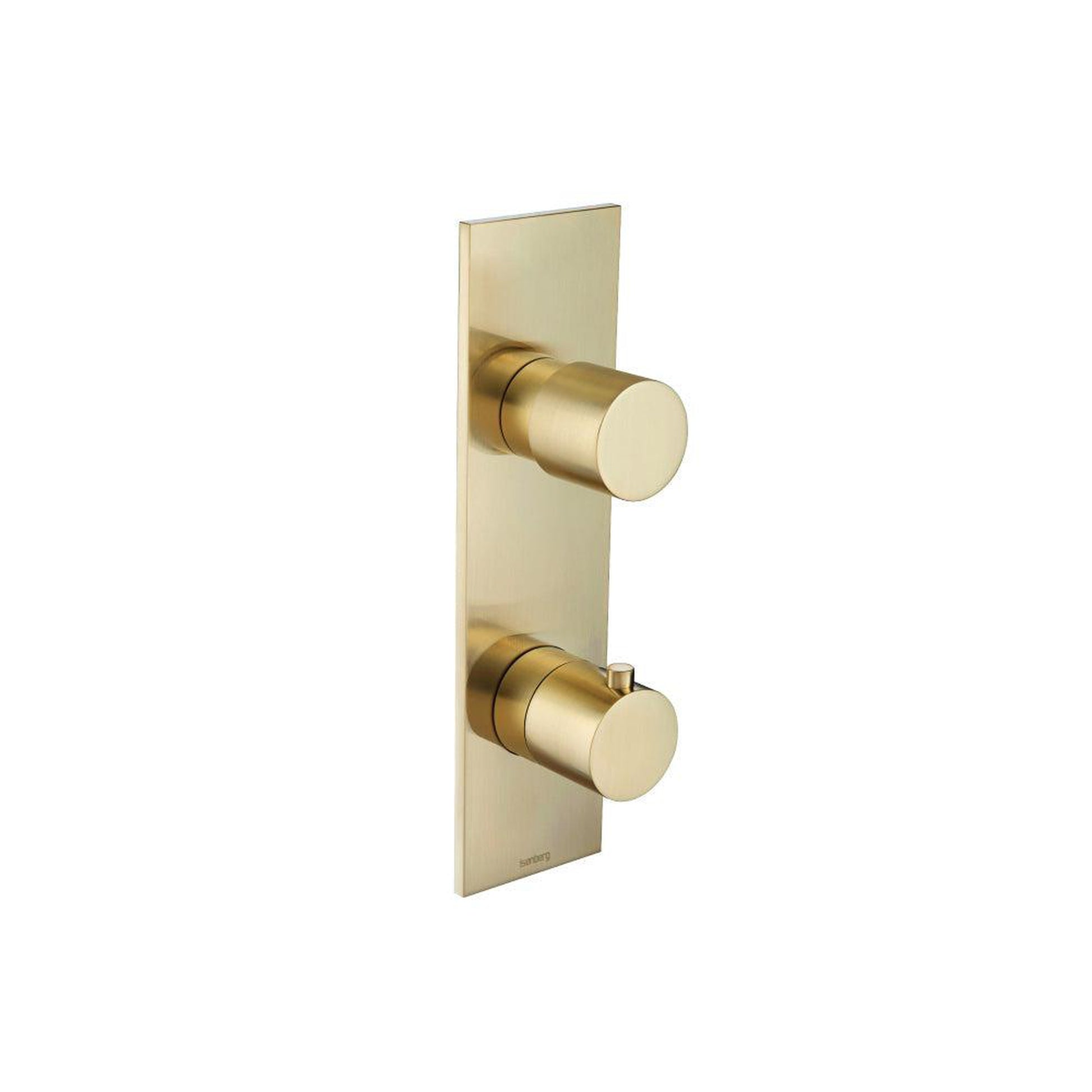 Flusso Faucets Serie 100 3/4" Three Output Thermostatic Shower Valve and Trim in Satin Brass