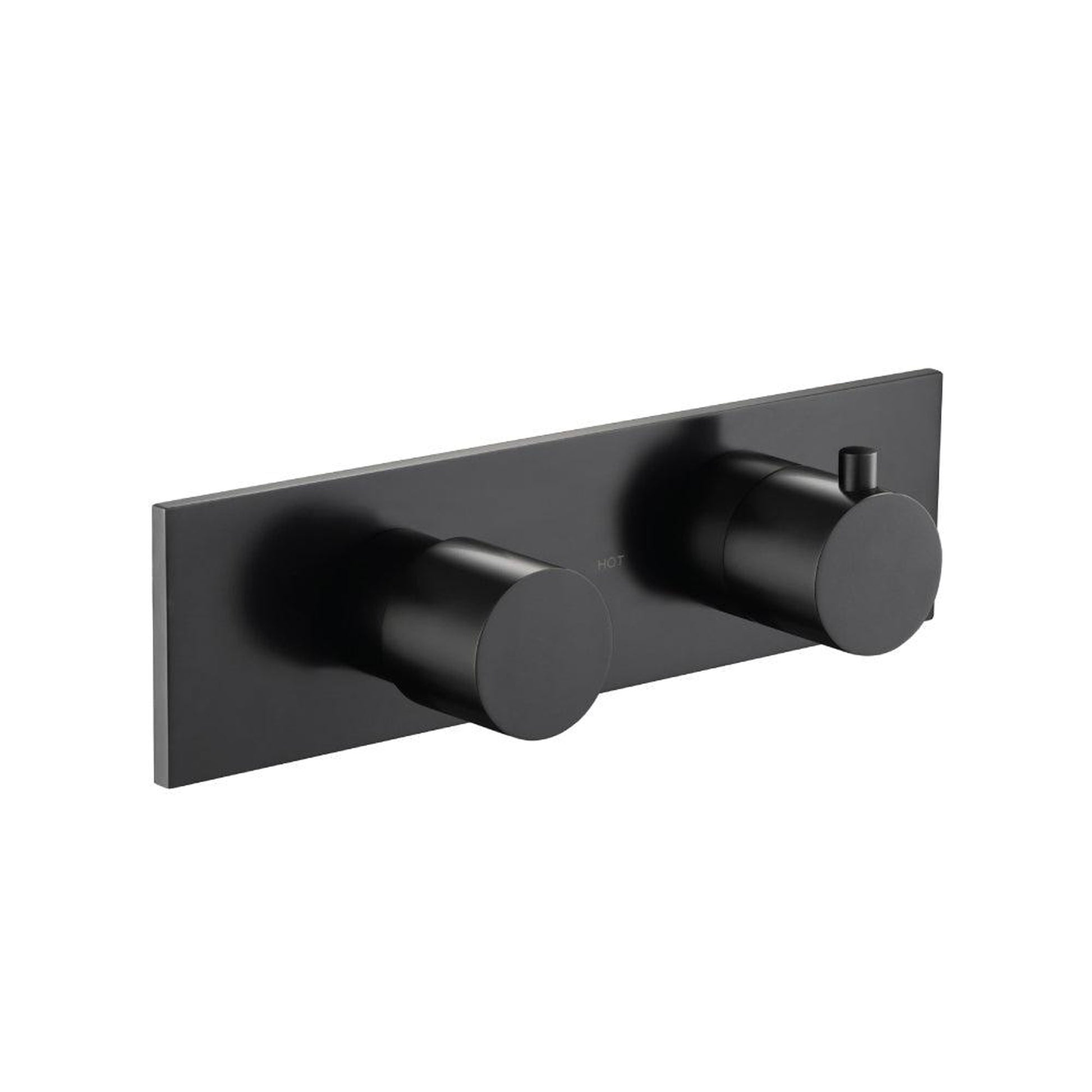 Flusso Faucets Serie 100 3/4" Two Output Horizontal Thermostatic Shower Valve and Trim in Matte Black