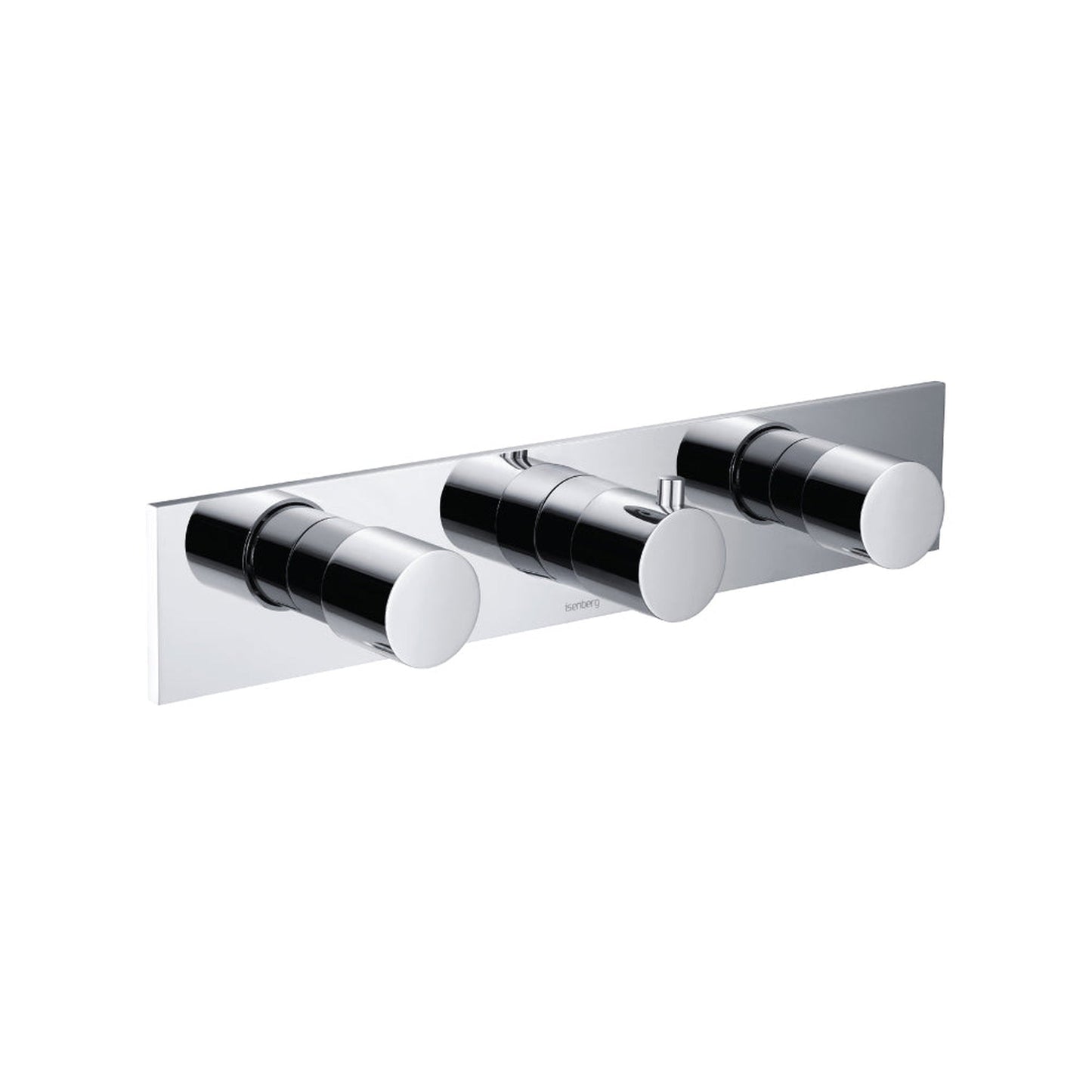 Flusso Faucets Serie 100 3/4" Two Output Horizontal Thermostatic Valve With 2 Volume Control and Trim in Chrome