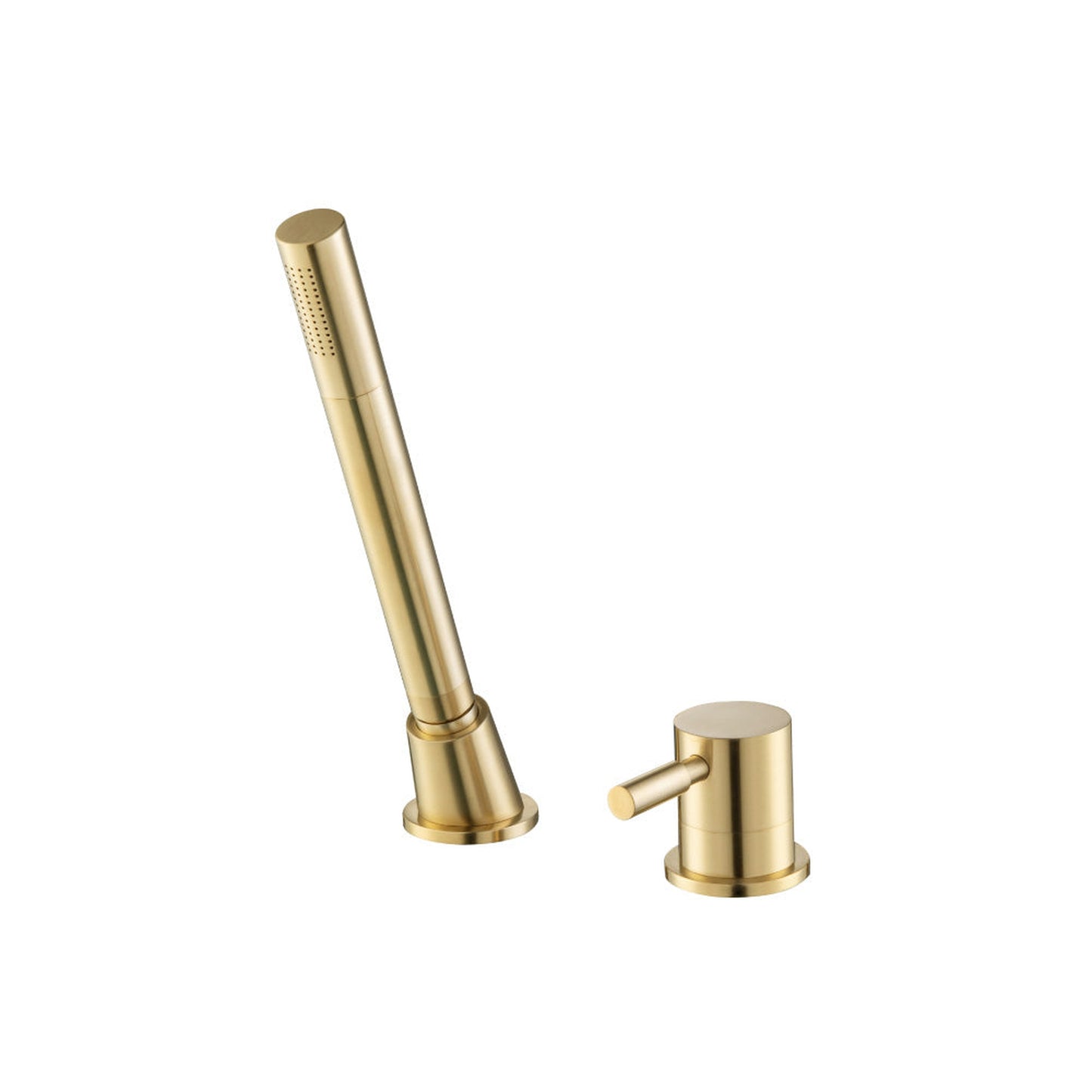 Flusso Faucets Serie 100 Deck Diverter With Holder and Hose in Satin Brass