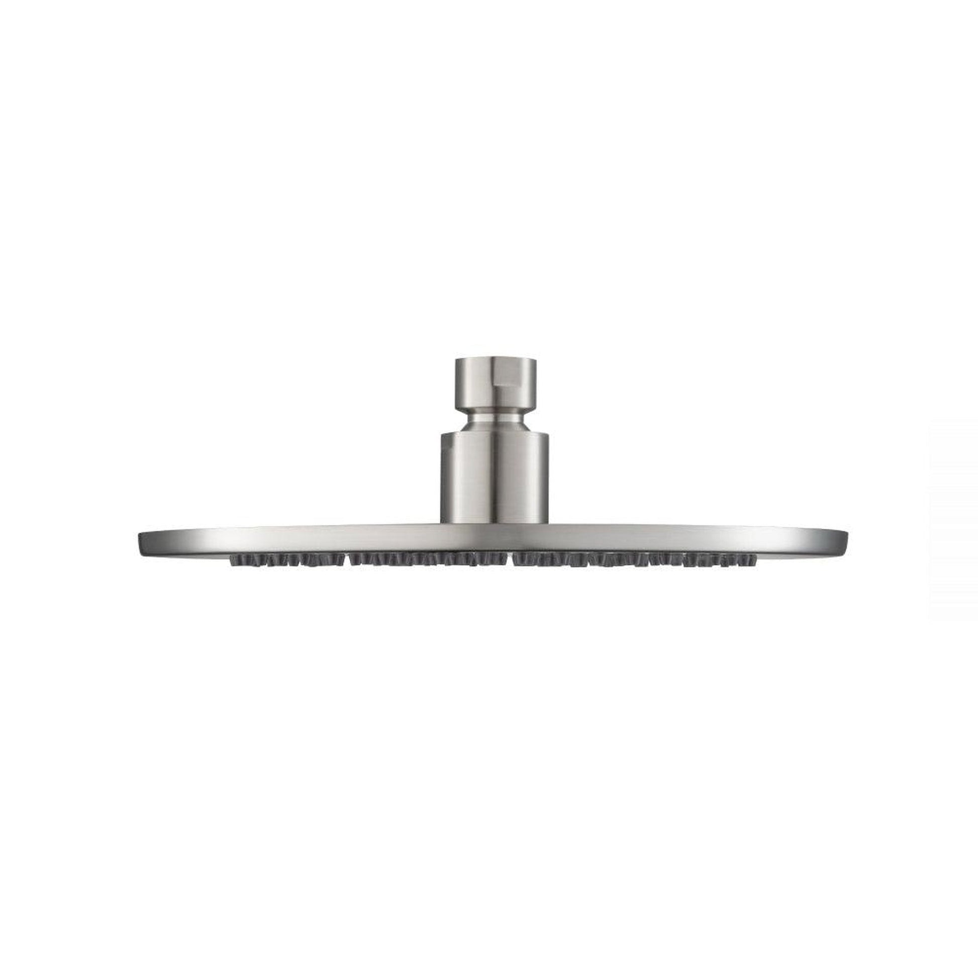 Flusso Faucets Serie 100 Single Output Brushed Nickel PVD Wall-Mounted Shower Set With Single Function Round Rain Shower Head, Two-Handle Shower Trim and 1-Output Wall-Mounted Thermostatic Shower Valve With Integrated Volume Control