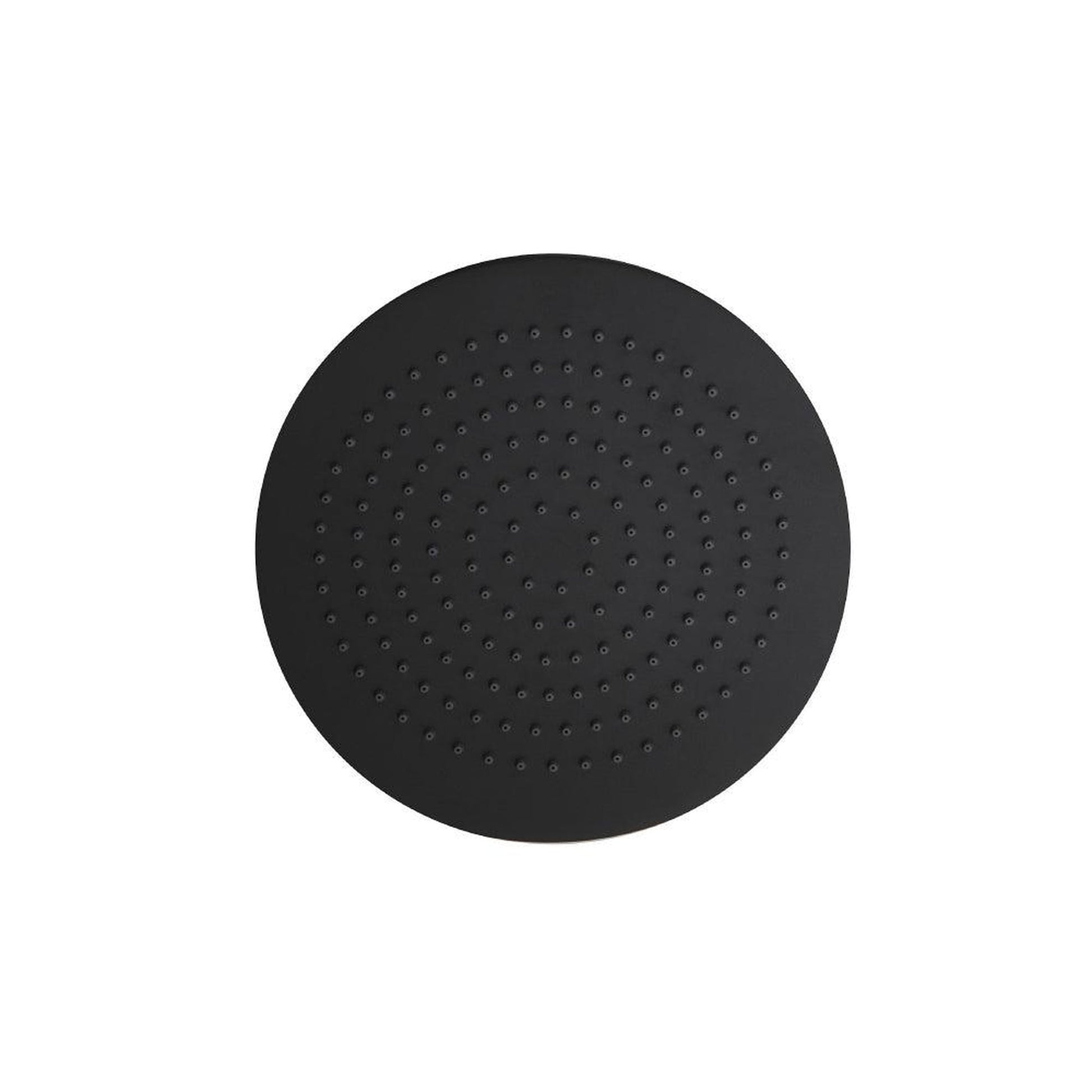 Flusso Faucets Serie 100 Single Output Matte Black Wall-Mounted Shower Set With Single Function Round Rain Shower Head, Two-Handle Shower Trim and 1-Output Wall-Mounted Thermostatic Shower Valve With Integrated Volume Control