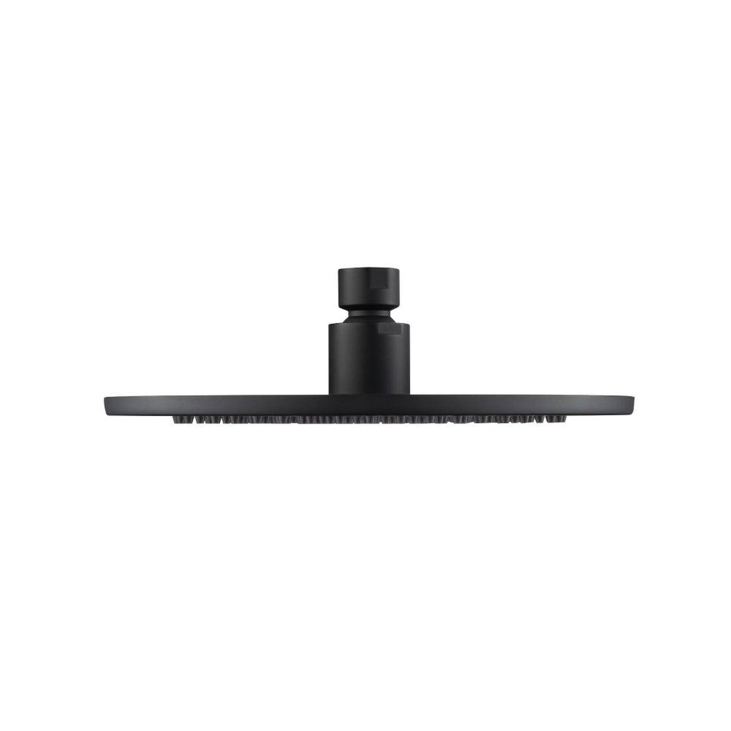 Flusso Faucets Serie 100 Single Output Matte Black Wall-Mounted Shower Set With Single Function Round Rain Shower Head, Two-Handle Shower Trim and 1-Output Wall-Mounted Thermostatic Shower Valve With Integrated Volume Control