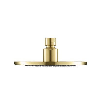 Flusso Faucets Serie 100 Single Output Satin Brass PVD Wall-Mounted Shower Set With 6" Solid Brass Rainhead Shower Head, Single Handle Shower Trim and 1-Output Single Control Pressure Balance Valve
