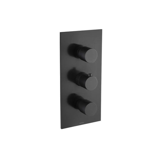 Flusso Faucets Serie 100 Two Output Thermostatic Trim Set in Matte Black