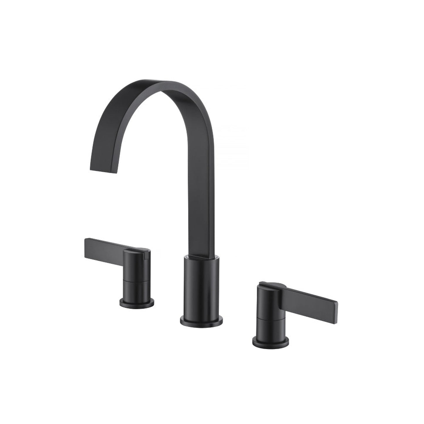Flusso Faucets Serie 145 3 Hole Deck Mount Roman Tub Faucet in Matte Black