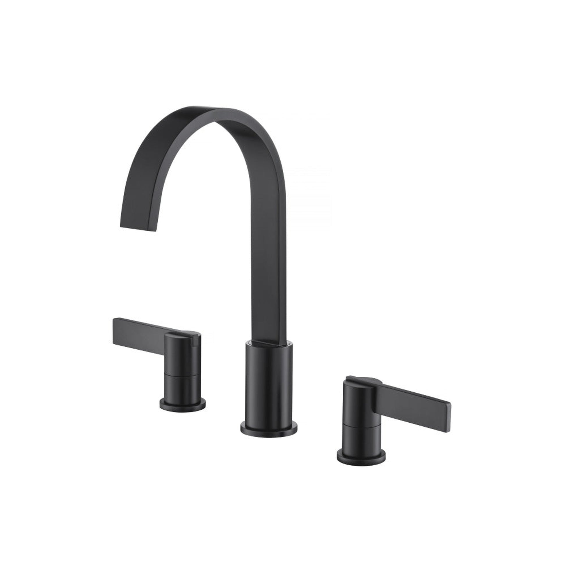 Flusso Faucets Serie 145 3 Hole Deck Mount Roman Tub Faucet in Matte Black