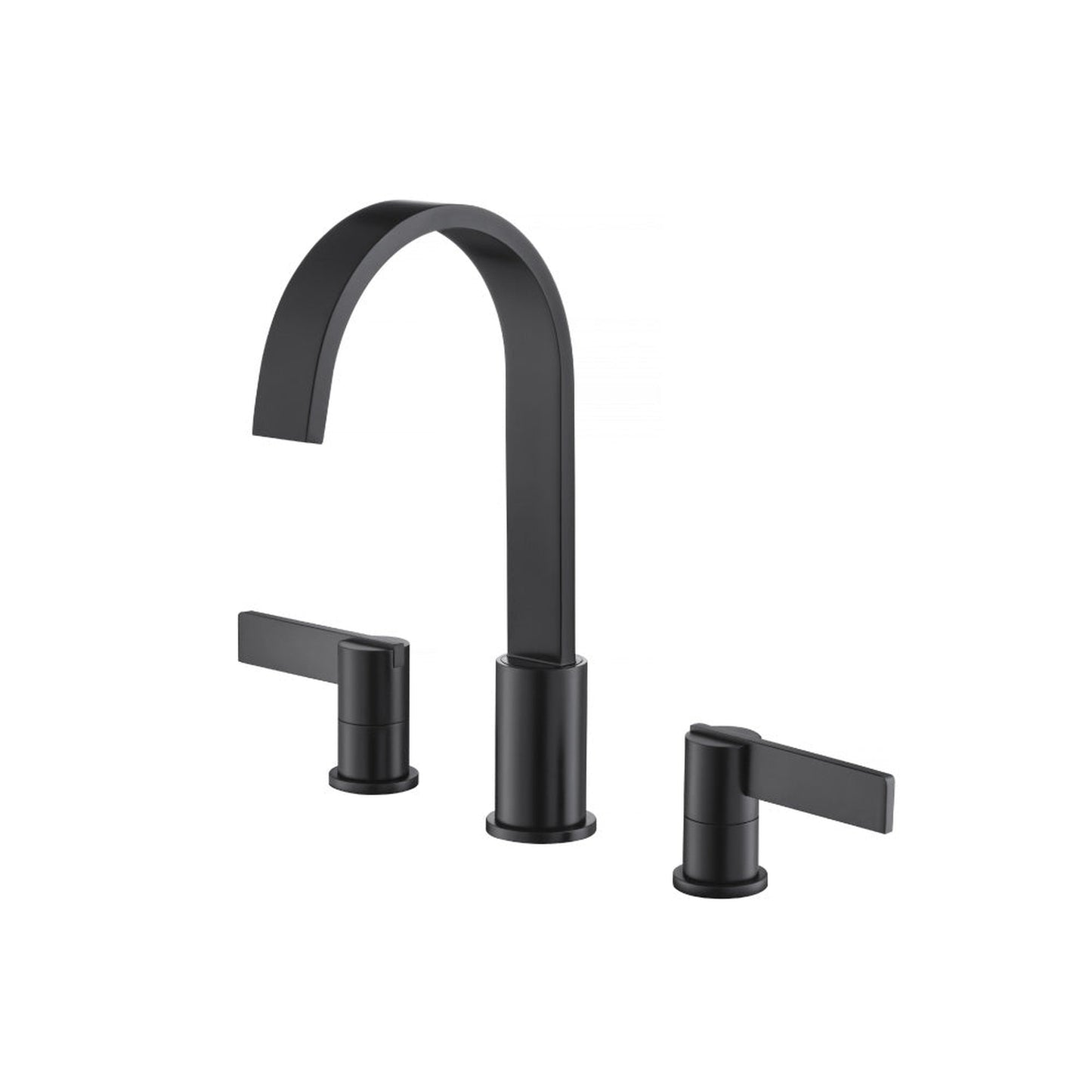 Flusso Faucets Serie 145 8" Widespread Three Hole Two Handle Bathroom Faucet in Matte Black