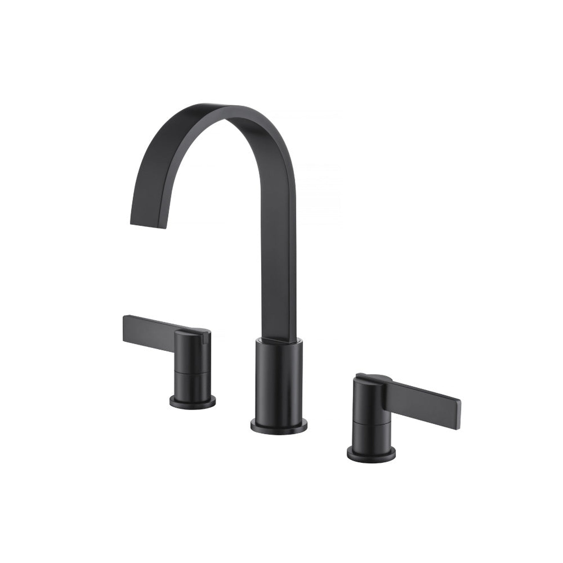 Flusso Faucets Serie 145 8" Widespread Three Hole Two Handle Bathroom Faucet in Matte Black