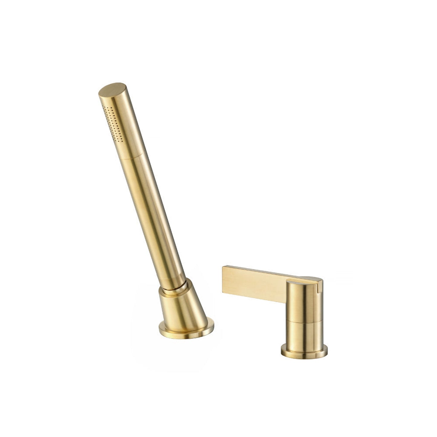 Flusso Faucets Serie 145 Deck Diverter With Holder and Hose in Satin Brass