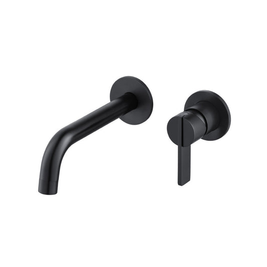 Flusso Faucets Serie 145 Matte Black Single Handle Wall Mounted Bathroom Faucet