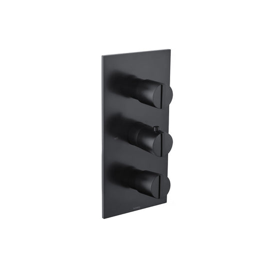 Flusso Faucets Serie 145 Matte Black Trim for Thermostatic Valve